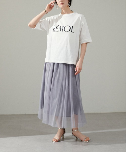 LARUTA(ラルータ)の「【LARUTA】6分袖ロゴT(Tシャツ/カットソー・レディース・ラベンダー/ベージュ/チャコールグレー/オフホワイト・FREE)」の13枚目の写真