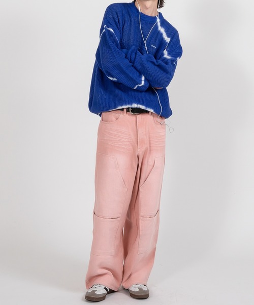 Perushu（ペルーシュ）の「ブリーチデザインメッシュニット（ニット/セーター・メンズ・ブルー/ブラック・MEDIUM/LARGE）」の19枚目の写真