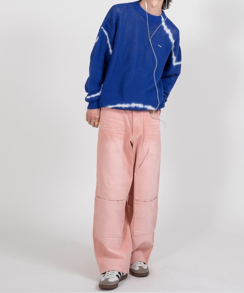 Perushu（ペルーシュ）の「ブリーチデザインメッシュニット（ニット/セーター・メンズ・ブルー/ブラック・MEDIUM/LARGE）」の18枚目の写真