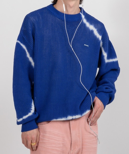 Perushu（ペルーシュ）の「ブリーチデザインメッシュニット（ニット/セーター・メンズ・ブルー/ブラック・MEDIUM/LARGE）」の22枚目の写真