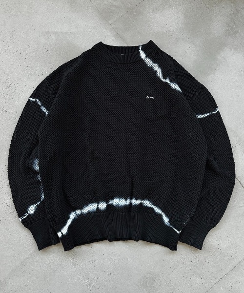 Perushu（ペルーシュ）の「ブリーチデザインメッシュニット（ニット/セーター・メンズ・ブルー/ブラック・MEDIUM/LARGE）」の14枚目の写真