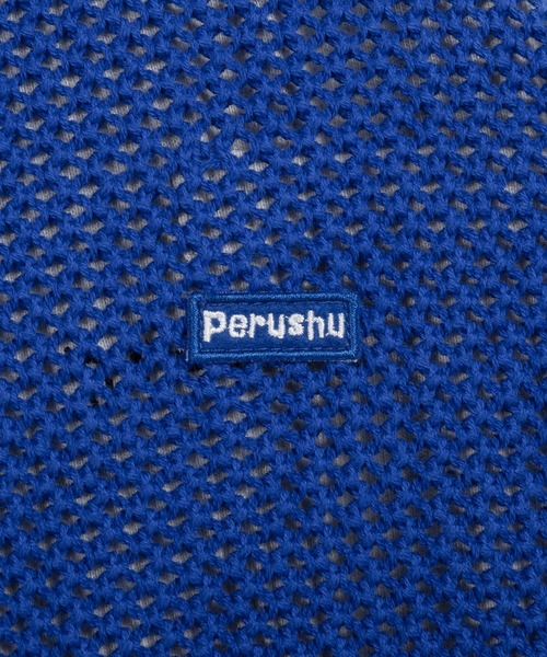 Perushu（ペルーシュ）の「ブリーチデザインメッシュニット（ニット/セーター・メンズ・ブルー/ブラック・MEDIUM/LARGE）」の13枚目の写真