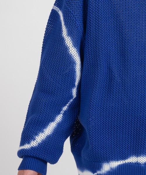 Perushu（ペルーシュ）の「ブリーチデザインメッシュニット（ニット/セーター・メンズ・ブルー/ブラック・MEDIUM/LARGE）」の11枚目の写真