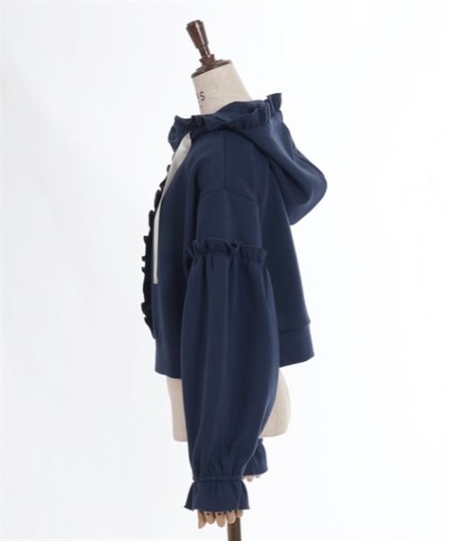 axes femme(アクシーズファム)の「ショート丈ダンボールパーカー(パーカー・レディース・ブラック/ネイビー/レッド・FREE)」の8枚目の写真