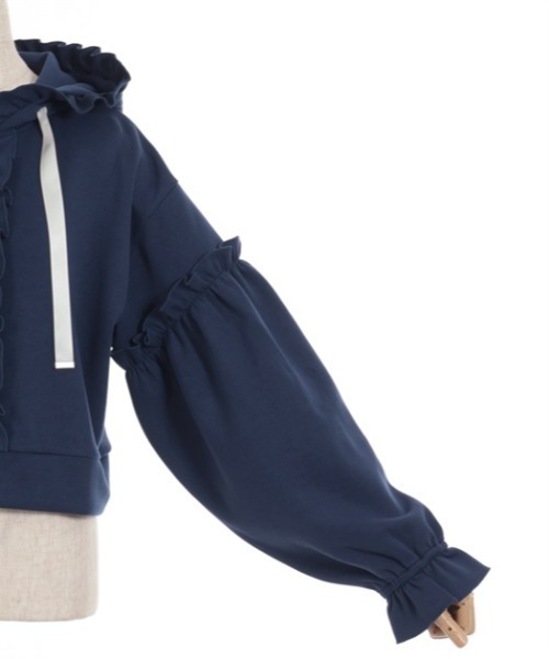 axes femme(アクシーズファム)の「ショート丈ダンボールパーカー(パーカー・レディース・ブラック/ネイビー/レッド・FREE)」の15枚目の写真