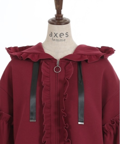 axes femme(アクシーズファム)の「ショート丈ダンボールパーカー(パーカー・レディース・ブラック/ネイビー/レッド・FREE)」の19枚目の写真