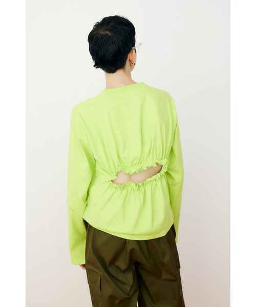 【セール】Back open gather tops バックオープンギャザートップス（Tシャツ/カットソー）｜HeRIN.CYE（ヘリンドットサイ）