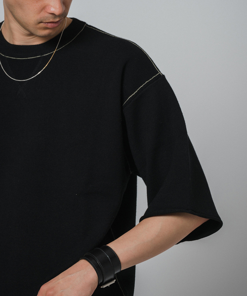 EDIFICE(エディフィス)の「スウェットライク ショートスリーブ ニット Tシャツ(ニット/セーター・メンズ・ブラック/ベージュ/カーキ/ネイビー・MEDIUM/LARGE)」の11枚目の写真