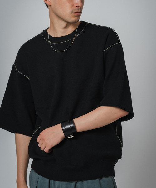 EDIFICE(エディフィス)の「スウェットライク ショートスリーブ ニット Tシャツ(ニット/セーター・メンズ・ブラック/ベージュ/カーキ/ネイビー・MEDIUM/LARGE)」の13枚目の写真