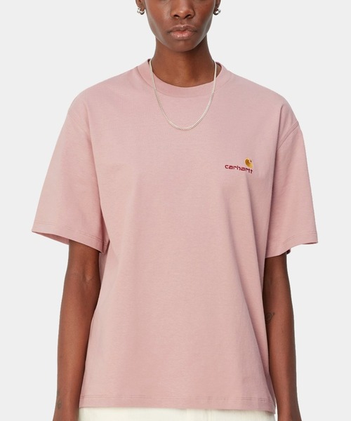 Carhartt(カーハート)の「Carhartt WIP/カーハートダブリューアイピー 半袖Tシャツ 刺繍ロゴ ルーズフィット MUJI I032218(Tシャツ/カットソー・レディース・ブラック/グレー/ピンク/ホワイト・S/M)」の4枚目の写真