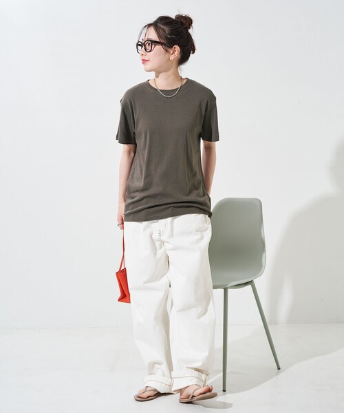 【万能アイテム♪】HERMES クルーネック半袖 Tシャツ 出番の多い万能アイテム】HERMES クルーネック半袖Tシャツ
