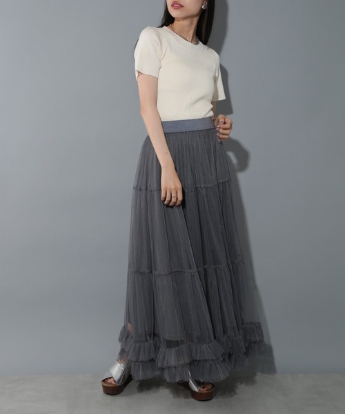 MAISON BREEZE reveur（メゾンブリーズレヴール）の「【MAISON BREEZE reveur】Ribbed short-sleeved knit リブ切替クルーネックハーフスリーブニット 半袖ニット（ニット/セーター・レディース・オフホワイト/レッド/ブラック・FREE）」の15枚目の写真