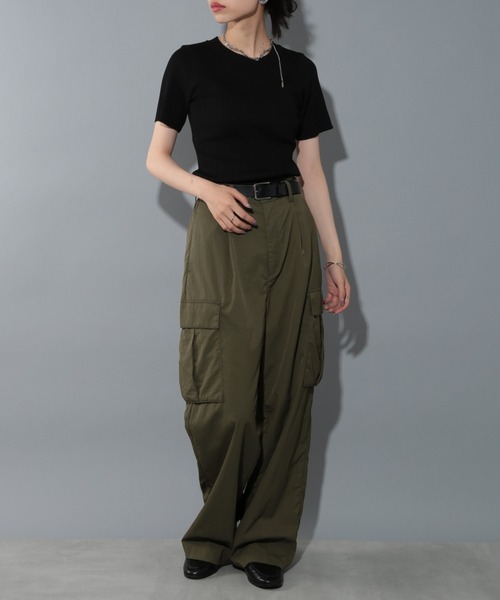 セール】【MAISON BREEZE reveur】Ribbed short-sleeved knit
