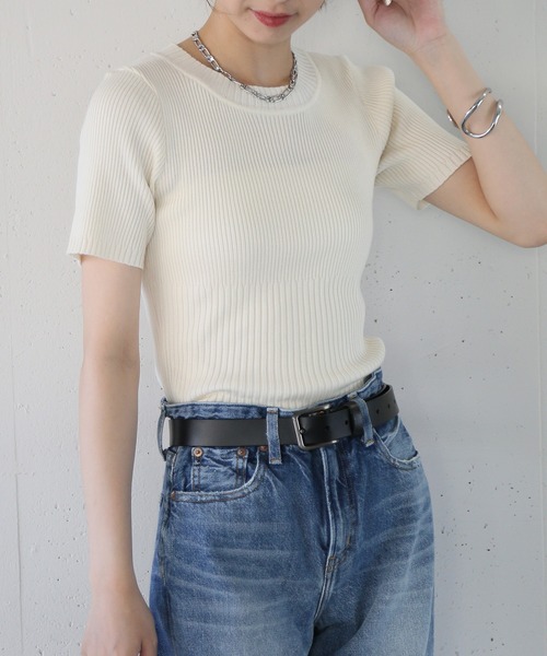 PAL GROUP OUTLET｜【Loungedress】リブハーフスリーブニット
