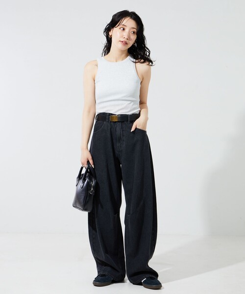 FREAK'S STORE（フリークスストア）の「限定展開　カップ付き ラメ テレコ アメスリ タンク（タンクトップ・レディース・シルバー/ブラック/サックスブルー/コーラルピンク・ﾌﾘ-）」の22枚目の写真