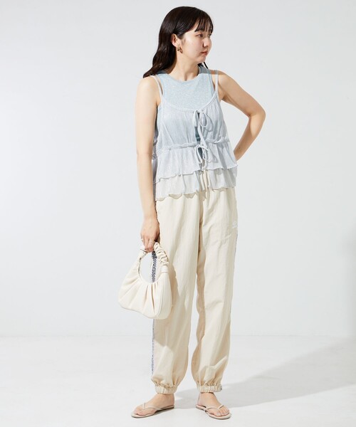 FREAK'S STORE（フリークスストア）の「限定展開　カップ付き ラメ テレコ アメスリ タンク（タンクトップ・レディース・シルバー/ブラック/サックスブルー/コーラルピンク・ﾌﾘ-）」の14枚目の写真