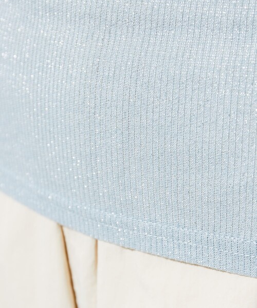 FREAK'S STORE（フリークスストア）の「限定展開　カップ付き ラメ テレコ アメスリ タンク（タンクトップ・レディース・シルバー/ブラック/サックスブルー/コーラルピンク・ﾌﾘ-）」の5枚目の写真