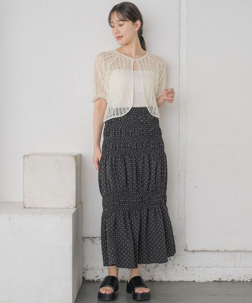 RETRO GIRL（レトロガール）の「アソートギャザーSK（スカート・レディース・ブラック/アイボリー/ブルー/ブラック系その他4・FREE）」の6枚目の写真