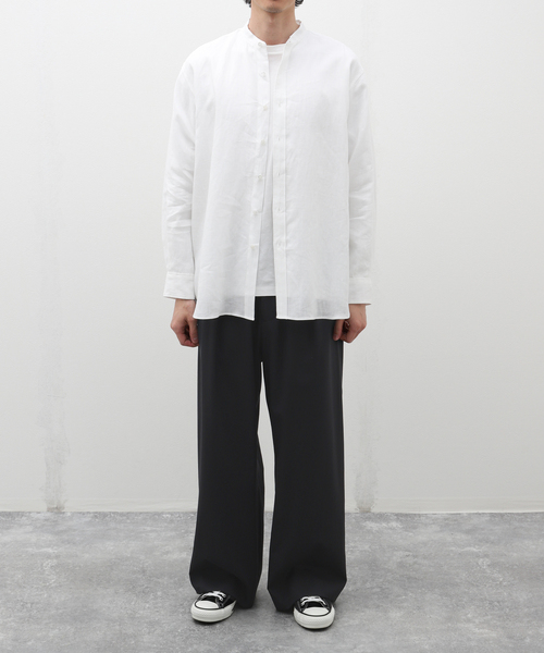 EDIFICE LA BOUCLE（エディフィスラブークル）の「LA BOUCLE (ラブークル) テックウール ワイド パンツ（スラックス・メンズ・ブラウン/グレー/ネイビー・3/2）」の4枚目の写真