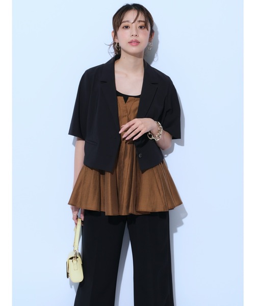 JUSGLITTY ハーフスリーブライトジャケット ホワイト