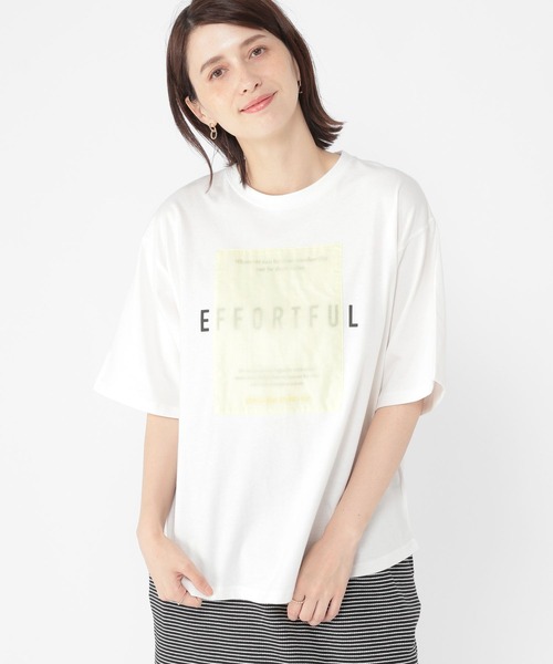 studio CLIP（スタディオクリップ）の「アソートロゴTシャツ（Tシャツ/カットソー・レディース・ライトグレー/オフホワイト/ブラック/アイボリー/ライトブルー/イエロー/ピンク・FREE）」の7枚目の写真