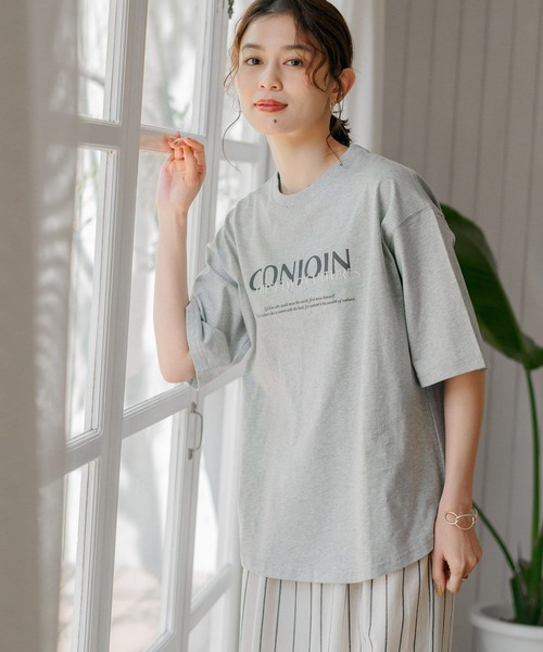 studio CLIP（スタディオクリップ）の「アソートロゴTシャツ（Tシャツ/カットソー・レディース・ライトグレー/オフホワイト/ブラック/アイボリー/ライトブルー/イエロー/ピンク・FREE）」の4枚目の写真