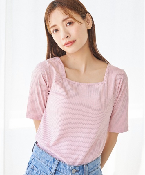 mysty woman（ミスティウーマン）の「ラメ2WAYインナープルオーバー　128890（Tシャツ/カットソー・レディース・ブラック/オフホワイト/ピンク・FREE）」の7枚目の写真