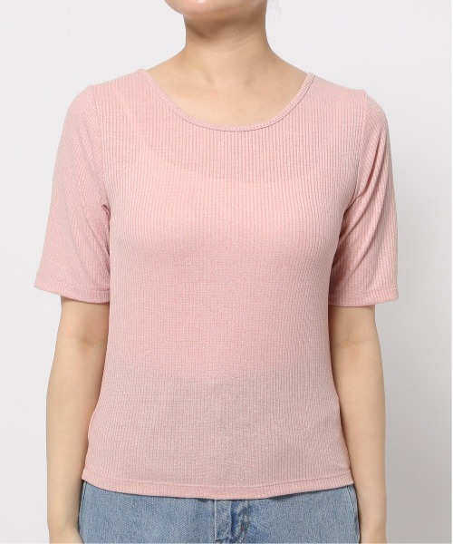 mysty woman（ミスティウーマン）の「ラメ2WAYインナープルオーバー　128890（Tシャツ/カットソー・レディース・ブラック/オフホワイト/ピンク・FREE）」の14枚目の写真