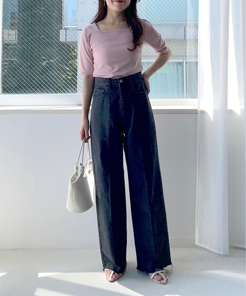 mysty woman（ミスティウーマン）の「ラメ2WAYインナープルオーバー　128890（Tシャツ/カットソー・レディース・ブラック/オフホワイト/ピンク・FREE）」の22枚目の写真