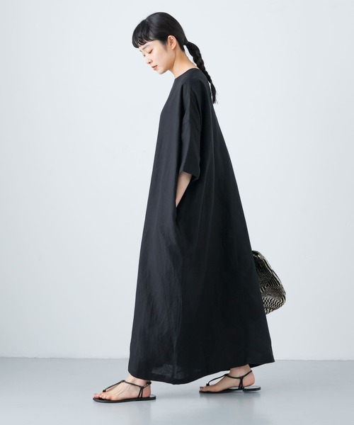 かぐれ（カグレ）の「リネンレーヨンワイドワンピース（ワンピース  