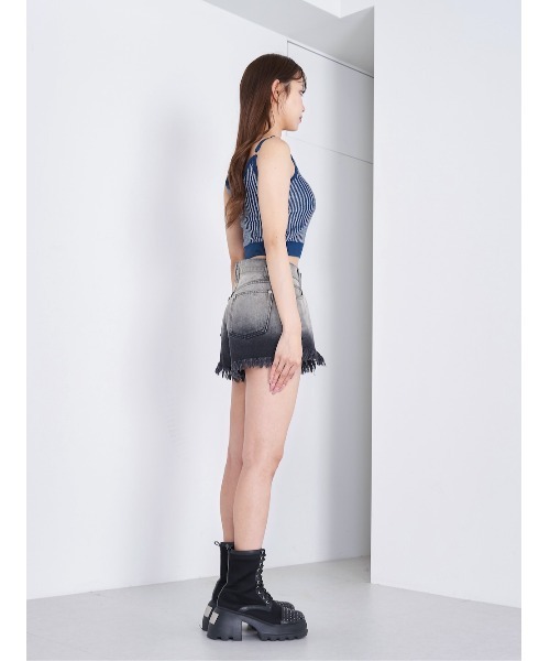 ダーリッチ Darichグラデーションダメージデニムショートパンツ M グラデーションダメージデニムショートパンツ（デニムパンツ