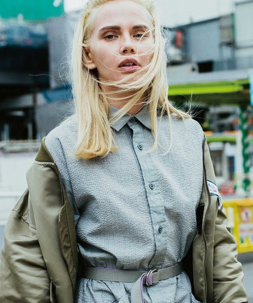 meagratia（メアグラーティア）の「long shirts（シャツ/ブラウス・レディース・アイボリー/グレー・2/3/4）」の7枚目の写真