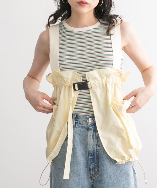 KBF（ケイビーエフ）の「2WAYハンティングベスト（ベスト・レディース・カーキ/アイボリー・ONE）」の4枚目の写真