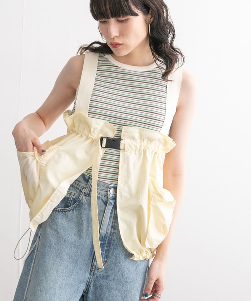 KBF（ケイビーエフ）の「2WAYハンティングベスト（ベスト・レディース・カーキ/アイボリー・ONE）」の5枚目の写真