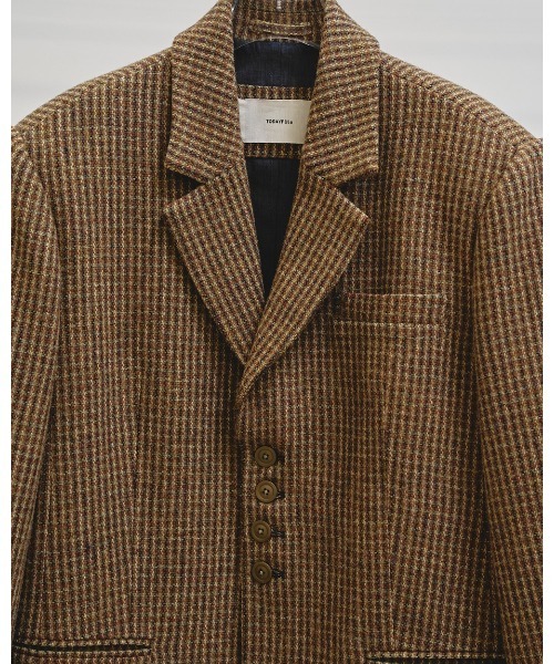 トゥデイフル　100パーセントウールジャケット Wool100% Check Jacket（テーラードジャケット）｜TODAYFUL
