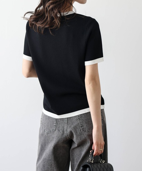 La-gemme(ラジェム)の「ハート刺繍リンガーサマーニット(ニット/セーター・レディース・ホワイト×ブラック/ブラック/ホワイト・フリー)」の18枚目の写真