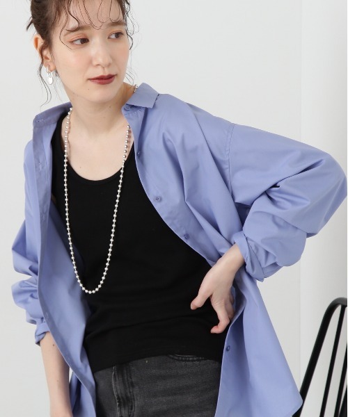 N.（N. Natural Beauty Basic）（エヌエヌナチュラルビューティーベーシック）の「テレコタンクトップ（タンクトップ・レディース・ブラック/オフホワイト/ベージュ・MEDIUM）」の12枚目の写真