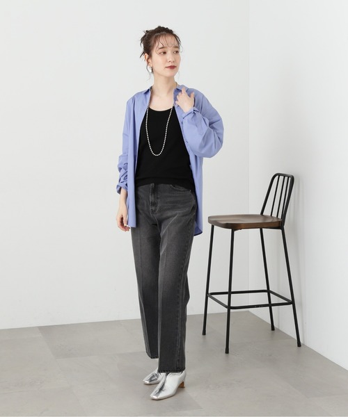 N.（N. Natural Beauty Basic）（エヌエヌナチュラルビューティーベーシック）の「テレコタンクトップ（タンクトップ・レディース・ブラック/オフホワイト/ベージュ・MEDIUM）」の16枚目の写真