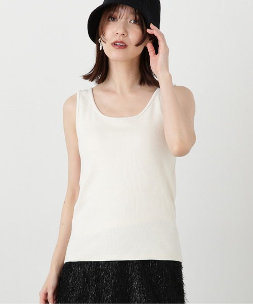 N.（N. Natural Beauty Basic）（エヌエヌナチュラルビューティーベーシック）の「テレコタンクトップ（タンクトップ・レディース・ブラック/オフホワイト/ベージュ・MEDIUM）」の19枚目の写真