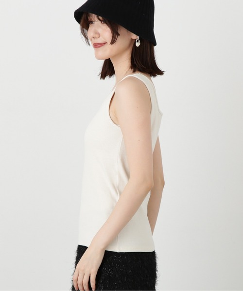 N.（N. Natural Beauty Basic）（エヌエヌナチュラルビューティーベーシック）の「テレコタンクトップ（タンクトップ・レディース・ブラック/オフホワイト/ベージュ・MEDIUM）」の20枚目の写真