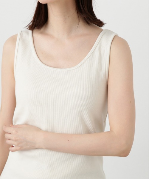 N.（N. Natural Beauty Basic）（エヌエヌナチュラルビューティーベーシック）の「テレコタンクトップ（タンクトップ・レディース・ブラック/オフホワイト/ベージュ・MEDIUM）」の22枚目の写真