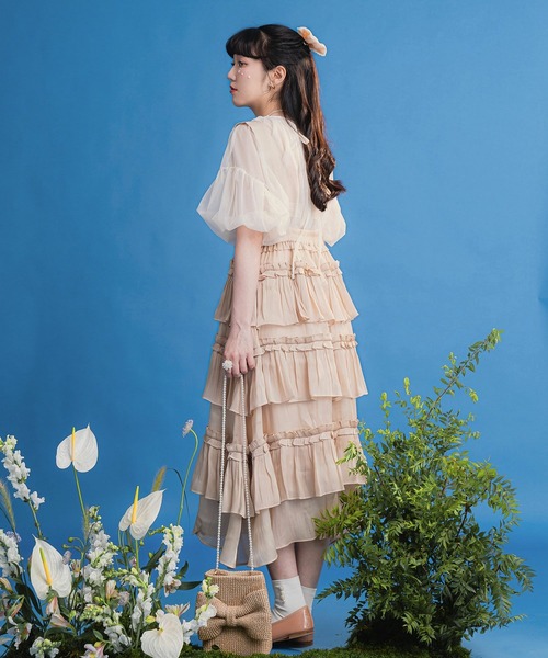 miolite(ミオライト)の「サス付き フリル スカート miolite(スカート・レディース・グレー/ベージュ・M)」の19枚目の写真