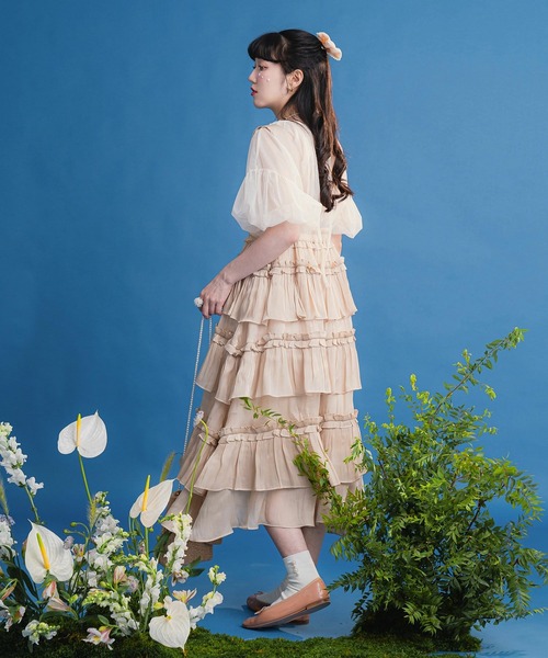 miolite(ミオライト)の「サス付き フリル スカート miolite(スカート・レディース・グレー/ベージュ・M)」の11枚目の写真