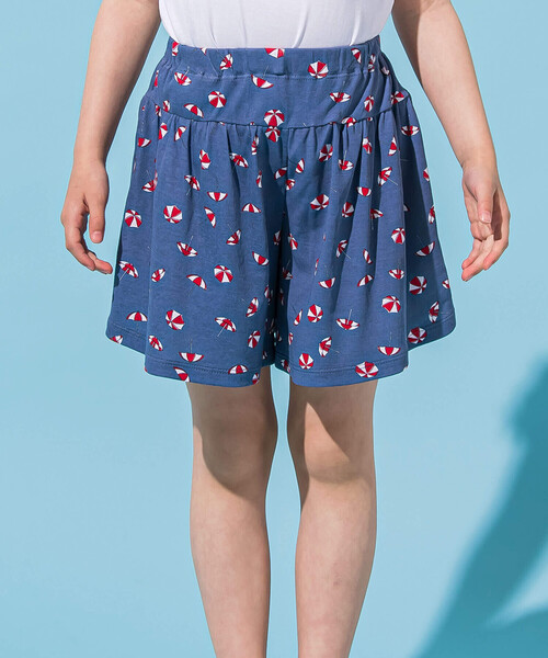 【セール】【お揃い】パラソルプリント強撚スムースキュロットパンツ(90~150cm)（その他パンツ）｜BeBe（ベベ）