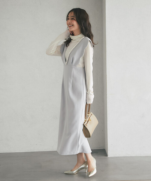 ラブティックボンボン ダブルクロススカラップパールジャンドレ 最強愛されワンピ】ダブルクロススカラップパールジャンドレ