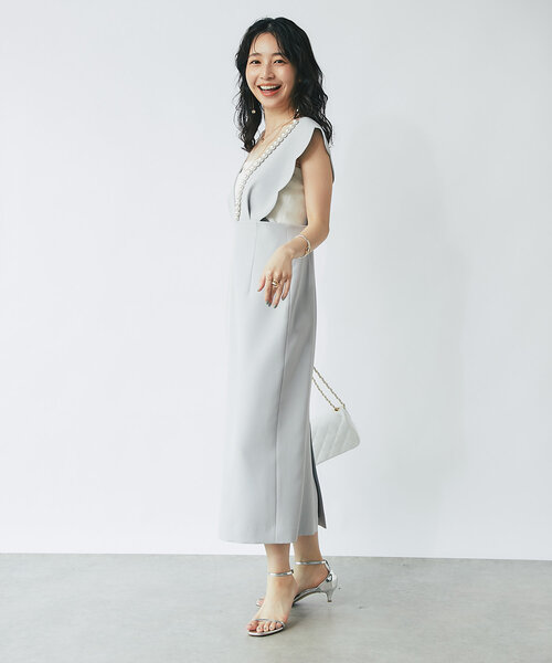 最強愛されワンピ】ダブルクロススカラップパールジャンドレ