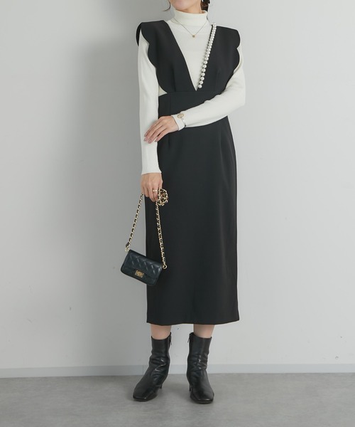 ラブティックボンボン ダブルクロススカラップパールジャンドレ La boutique BonBon（ラブティックボンボン）の「【最強愛されワンピ