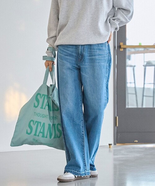 coen（コーエン）の「【スタイルアップ叶う】サイドラインカットオフバギーデニムパンツ（デニムパンツ・レディース・ダークグレー/コバルトブルー/ライトブルー・S/L/M）」の5枚目の写真