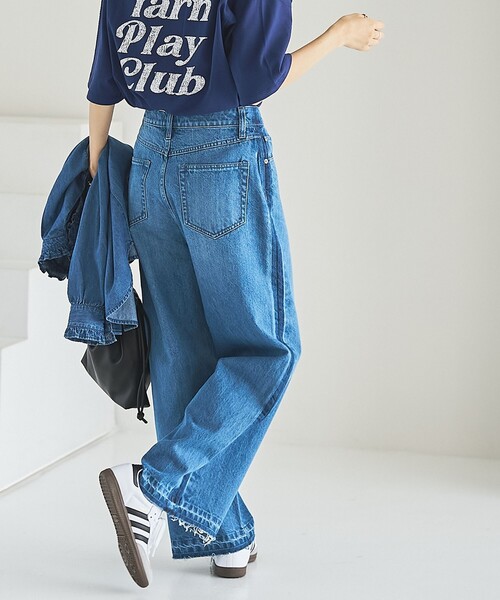 90s KIKWEAR ブラックデニム サイドラインバギーパンツ新品 W34 fit=scale-down,w=1200