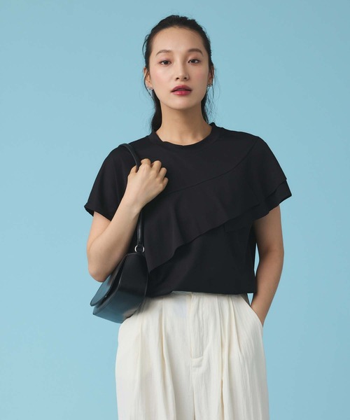 アシンメトリーフリルフレンチスカットソー Vin｜アシンメトリーフリルフレンチスカットソー | Rakuten